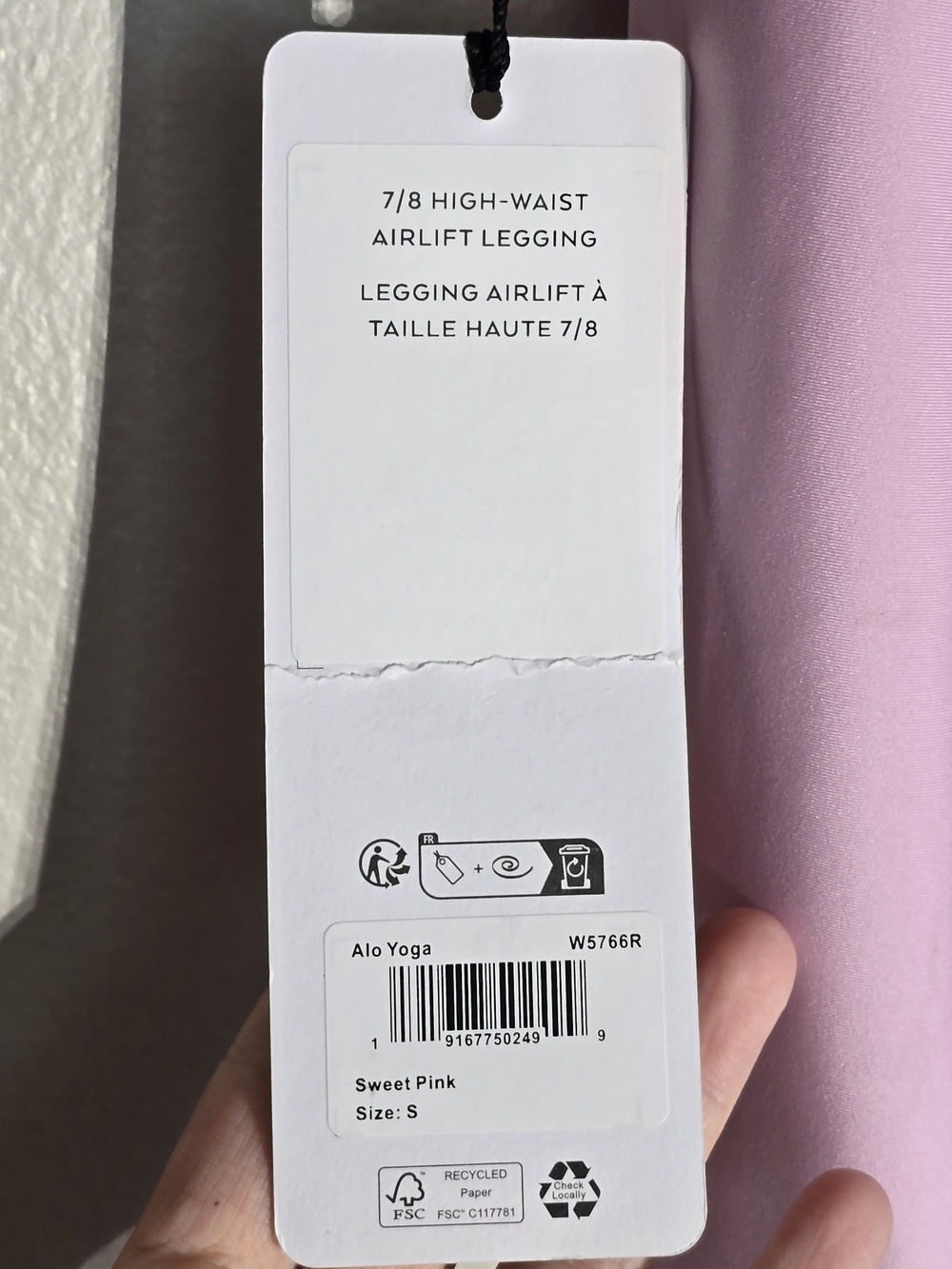NWT ALO Yoga Light Pink Women's High-Rise Leggings - Picture 5 of 5